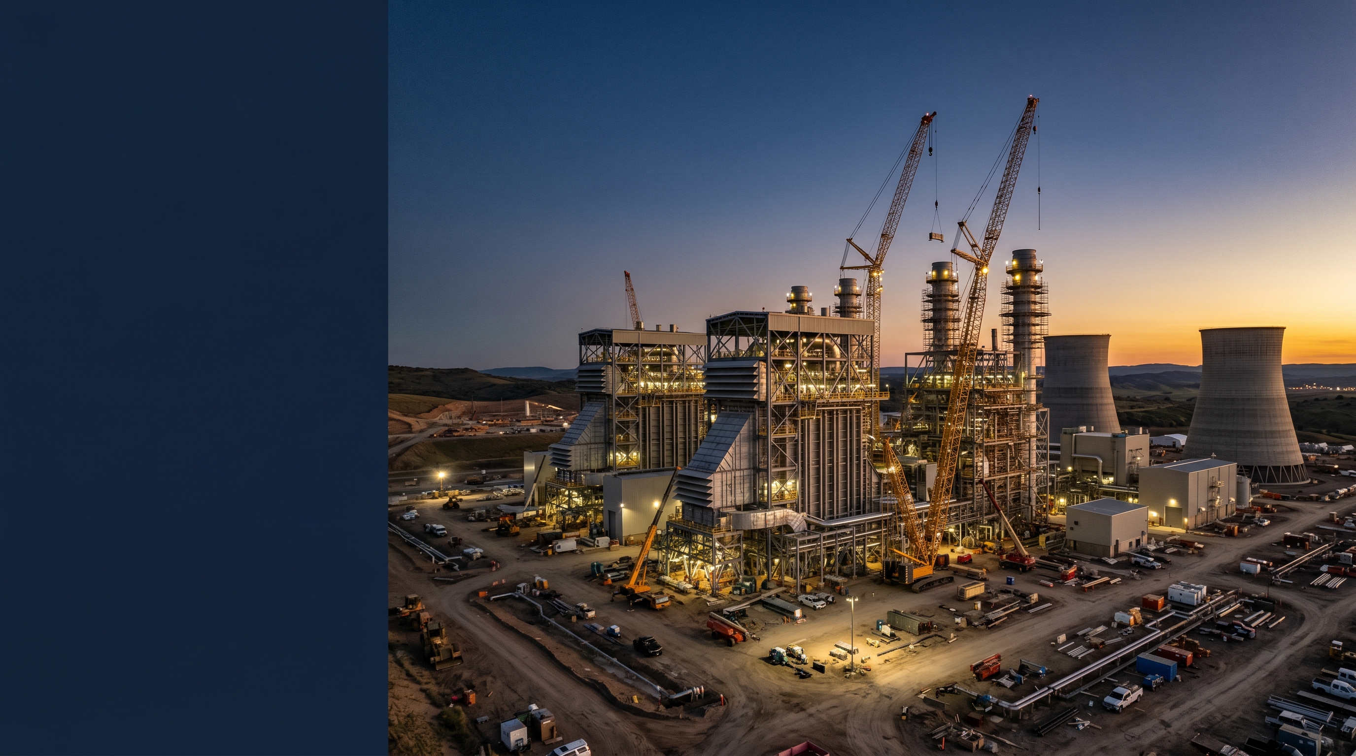 Five gigawatt-scale combined-cycle gas projects cleared regulatory or construction milestones in May 2026, adding about 20 GW to the U.S. pipeline. What it does to turbine slots, GSU lead times, and equipment procurement.