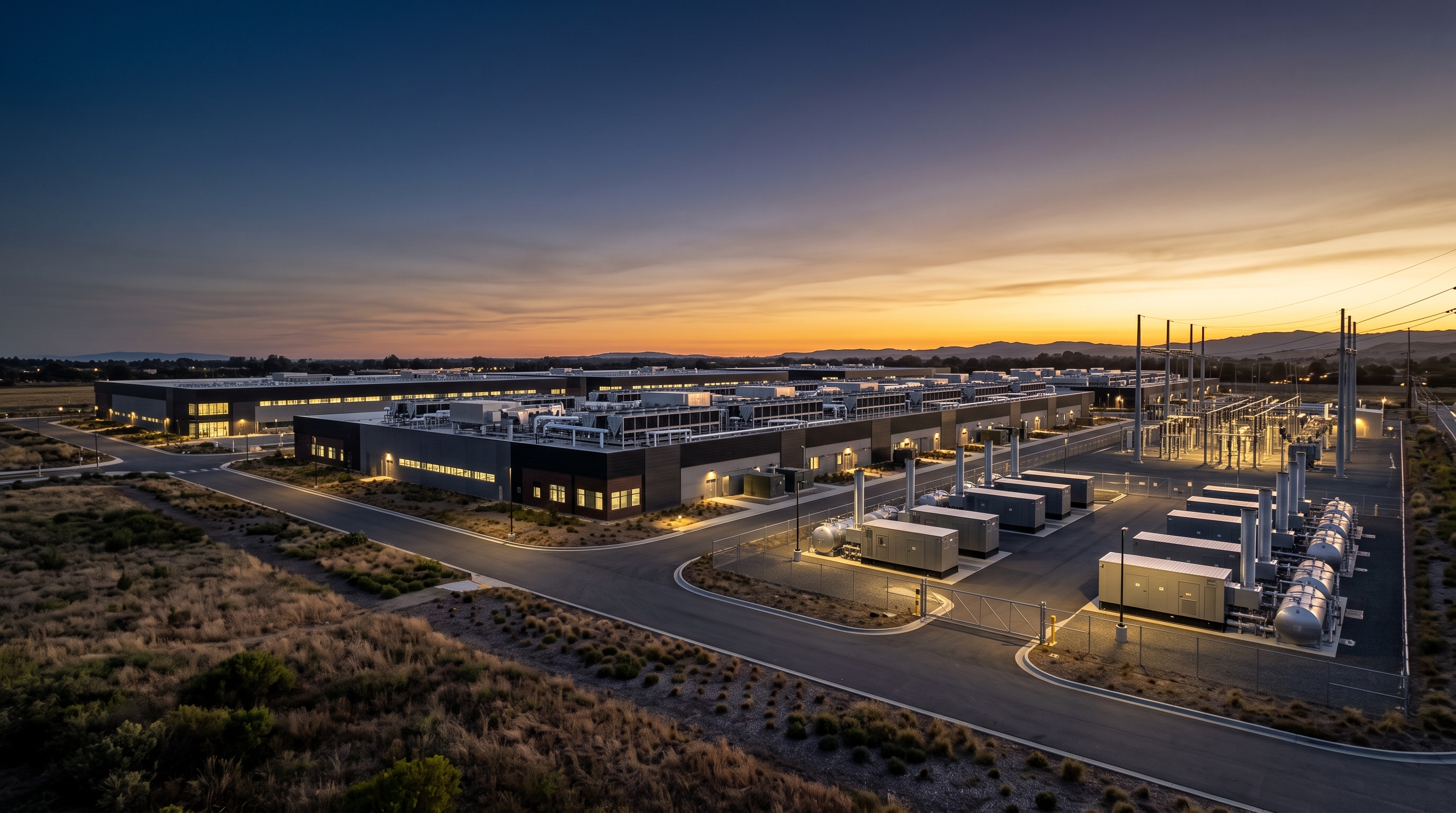 CBRE flags a data center construction equipment constraint, Ceres counts power-plant water withdrawals, and a noise suit targets operating gear.